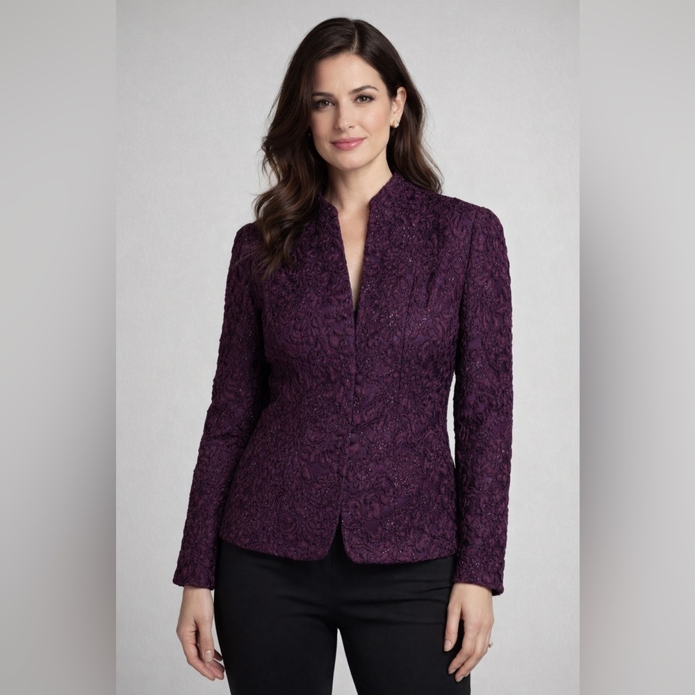 Carmen Marc Valvo Jacket Blazer Amethyst
